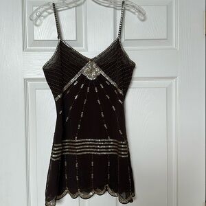 Arden B top size S - brown with gold